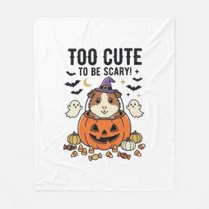 Halloween Guinea Pig Too Cute To Be Scary Vintage_ Fleece Blanket