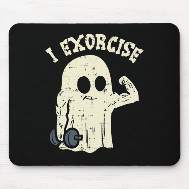 Halloween Gym Ghost I Exorcise Fun Workout Costume Mouse Pad (Front)