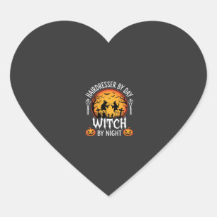 Halloween Hairdresser by Day Witch by Night Heart Sticker