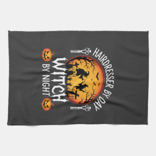 Halloween Hairdresser by Day Witch by Night Tea Towel