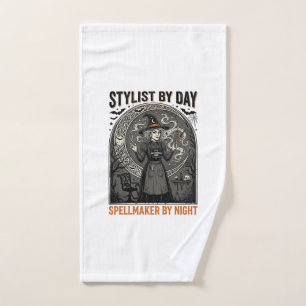Halloween Hairstylist Witch Vintage Salon Magic De Hand Towel