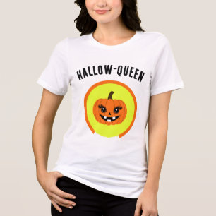 Halloween Hallow-Queen Jack-O-Lantern Custom Tri-Blend Shirt