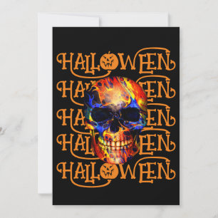 HALLOWEEN HALLOWEEN ABSTRACT SKULL INVITATION