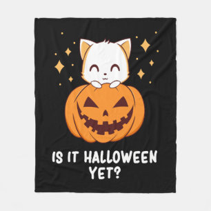 Halloween - Halloween Cat - Cute Halloween Fleece Blanket