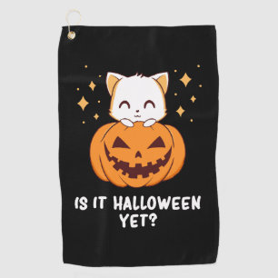 Halloween - Halloween Cat - Cute Halloween Golf Towel