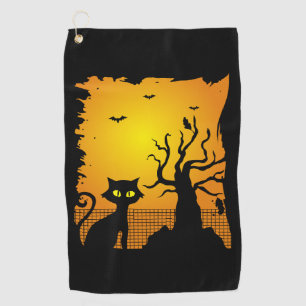 Halloween Halloween, Cat Happy Halloween Golf Towel