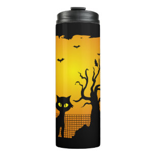 Halloween Halloween, Cat Happy Halloween Thermal Tumbler
