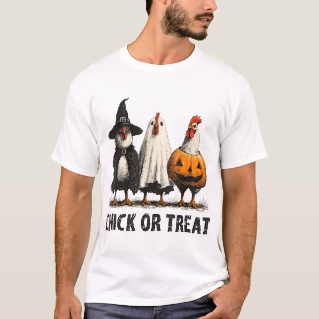 Halloween Halloween Chicken Chick Or Treat T-Shirt (Front)