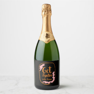 Halloween, Halloween pumpkin, Halloween bat Sparkling Wine Label