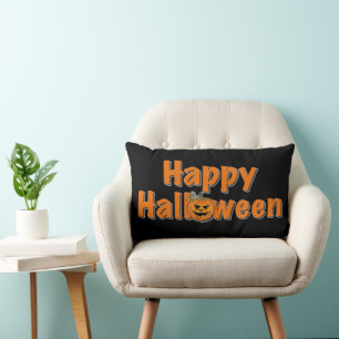 Halloween Halloween spooky jack-o-lantern Lumbar Cushion