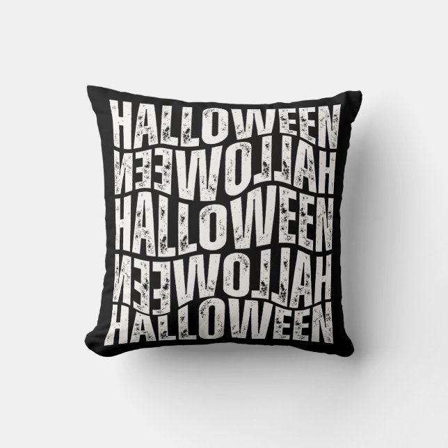 HALLOWEEN HALLOWEEN WARP TYPOGRAPHY CUSHION (Front)