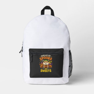 Halloween Hamster Fuelled By Spooks And Sweets_1 Printed Backpack