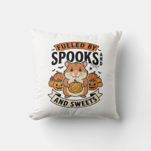 Halloween Hamster Fuelled By Spooks Funny Cute_1 Cushion