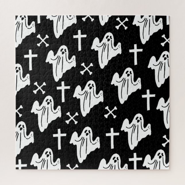 Halloween Hand Drawn Pattern Background Jigsaw Puzzle (Vertical)