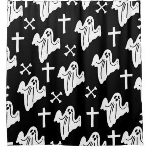 Halloween Hand Drawn Pattern Background Shower Curtain