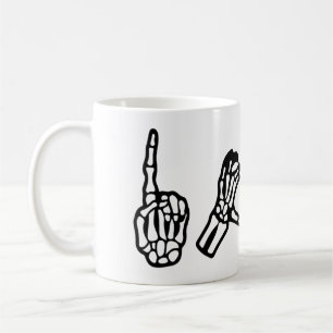 Halloween Hand Sign Language I Heart Peace Coffee Mug