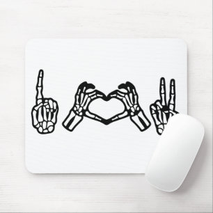 Halloween Hand Sign Language I Heart Peace Mouse Pad