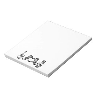 Halloween Hand Sign Language I Heart Peace Notepad