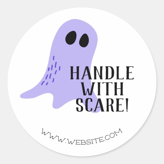 Halloween Handle with Care Packaging Classic Round Sticker (Front)