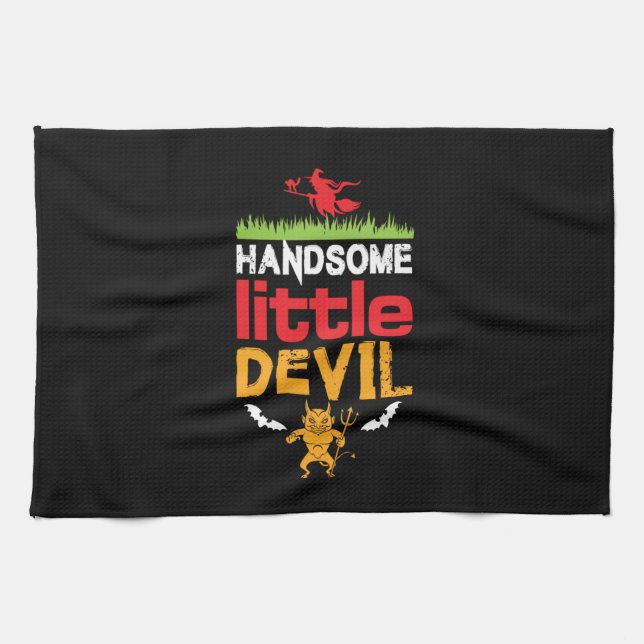 Halloween Handsome Little Birthday Tea Towel (Horizontal)