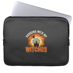 Halloween Hanging With My Witches Haunted House Laptop Sleeve