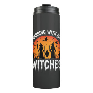 Halloween Hanging With My Witches Vintage Moon Thermal Tumbler