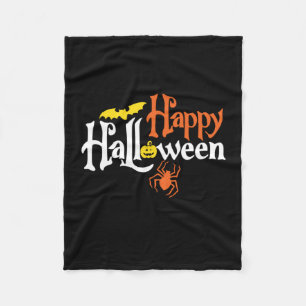 Halloween Happy Halloween Birthday Fleece Blanket