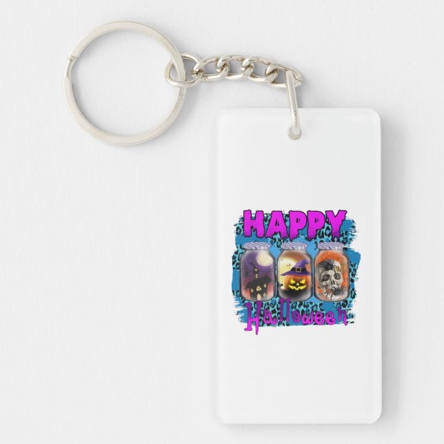 Halloween Happy Halloween Birthday Key Ring (Front)