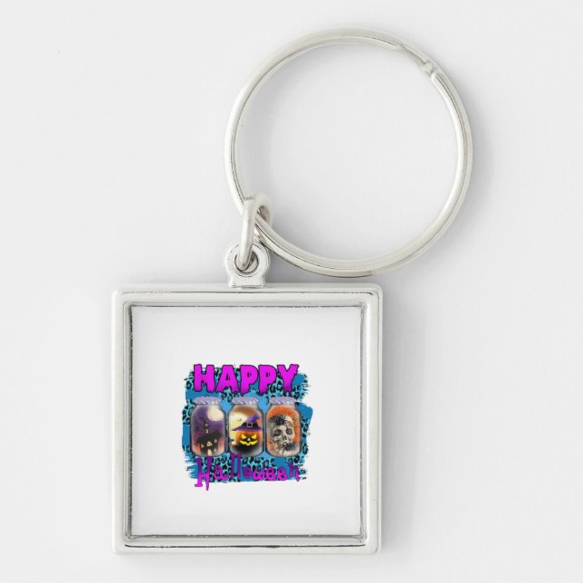 Halloween Happy Halloween Birthday Key Ring (Front)