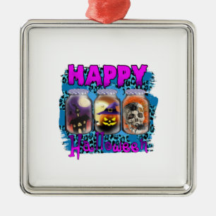 Halloween Happy Halloween Birthday Metal Ornament