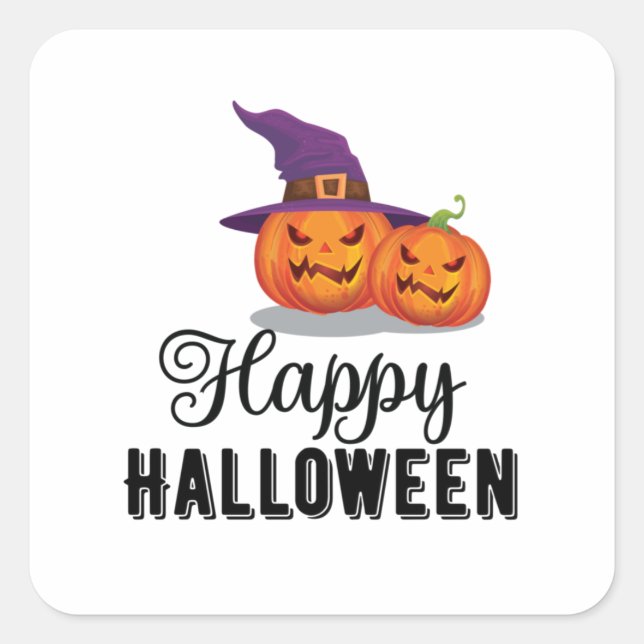 Halloween Happy Halloween Birthday Square Sticker (Front)