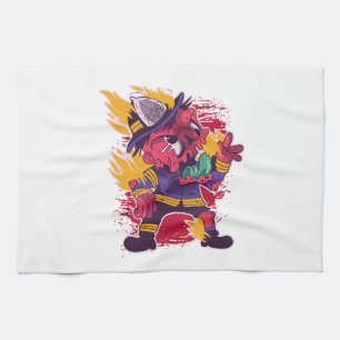 Halloween Happy Halloween Firefighter Costume Tea Towel