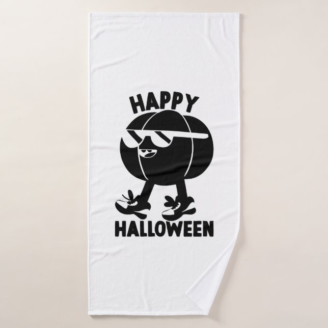 Halloween Happy Halloween Pumpkin Bath Towel (Bath Towel)