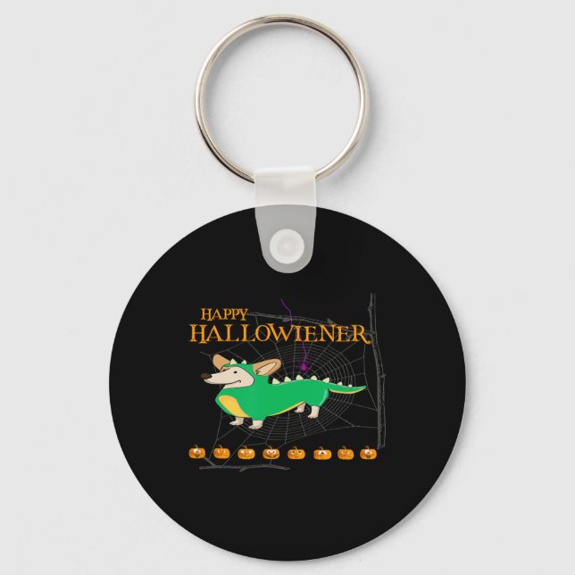 Halloween Happy hallowiener'  Key Ring (Front)