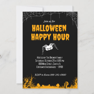 Halloween Happy Hour Invitation - Customisable