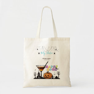 Halloween Happy Hour Pumpkin Cocktail Baby Shower Tote Bag