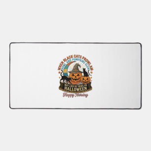 Halloween Happy Nursing Black Cats Pumpkins Witch Desk Mat
