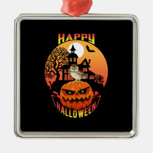 Halloween Happy Pumpkin Halloween Metal Ornament