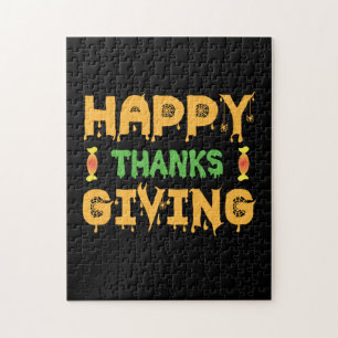 Halloween Happy Thanksgiving Birthday Jigsaw Puzzle