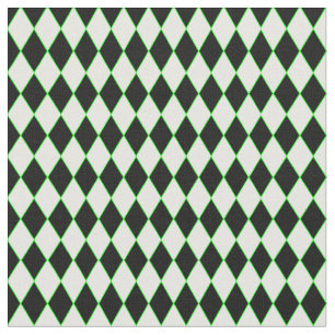 halloween harlequin green black white fabric