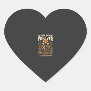 Halloween Harvest Bone Embrace Heart Sticker