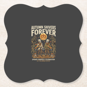 Halloween Harvest Bone Embrace Paper Coaster