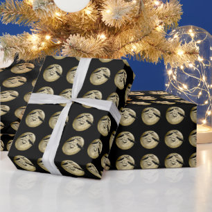Halloween Harvest Full Moon And Night Flight Bats Wrapping Paper