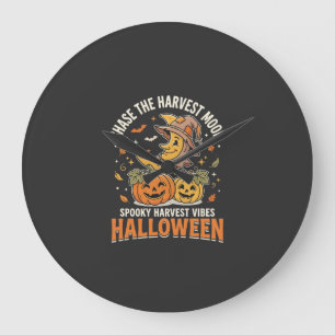 Halloween Harvest Moon Delight Large Clock