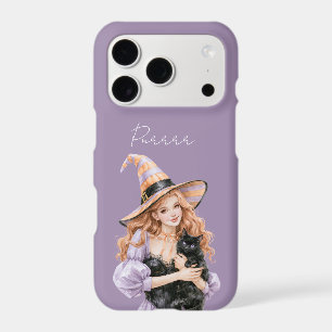 Halloween Hat Purple Dress Redhead Black Cat