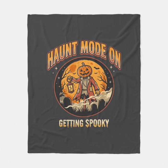 Halloween Haunt Mode Fleece Blanket (Front)