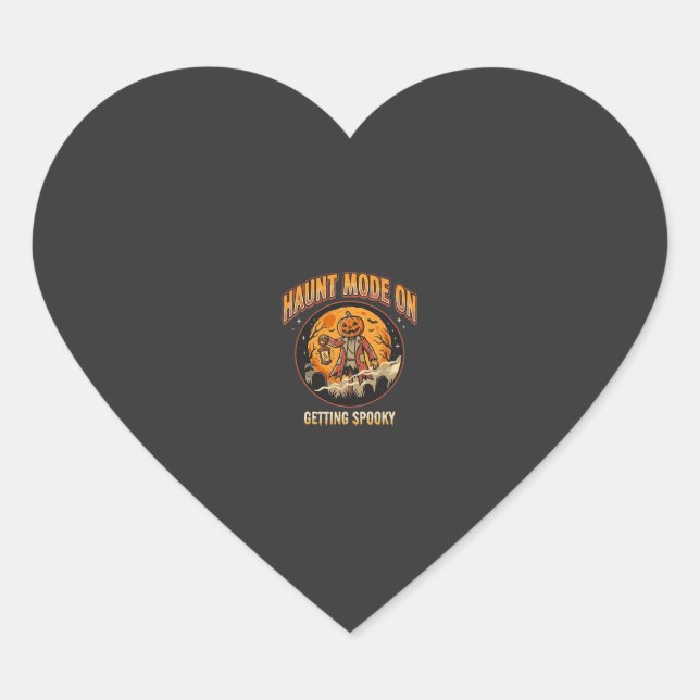 Halloween Haunt Mode Heart Sticker (Front)