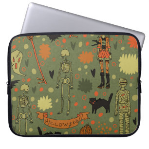 Halloween Haunt: Spooky Vintage Mix Laptop Sleeve