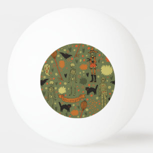 Halloween Haunt: Spooky Vintage Mix Ping Pong Ball