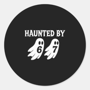 Halloween Haunted 67 Number 67 Six Seven Meme  Classic Round Sticker